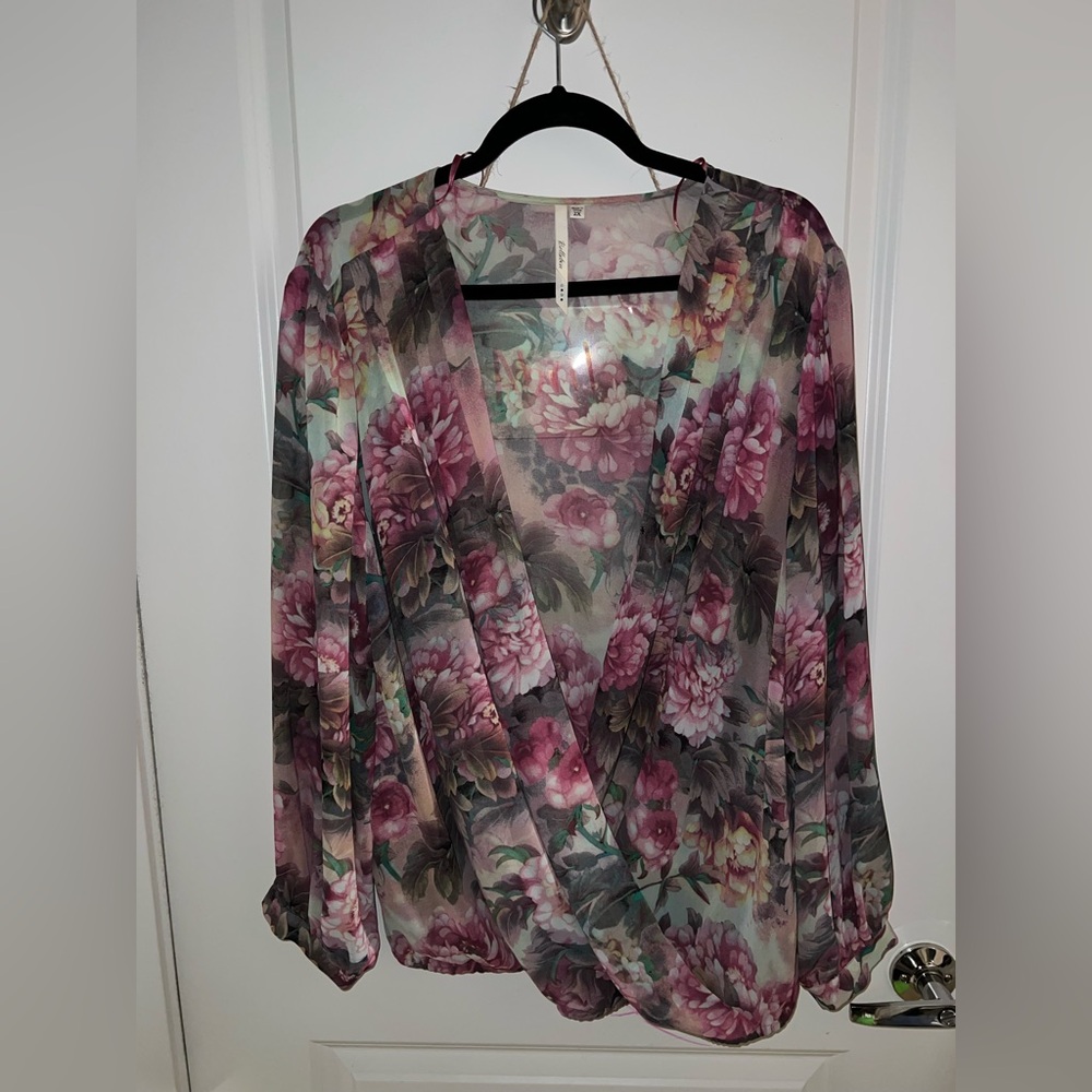Bellatrix Multicolor Floral Wrap Blouse